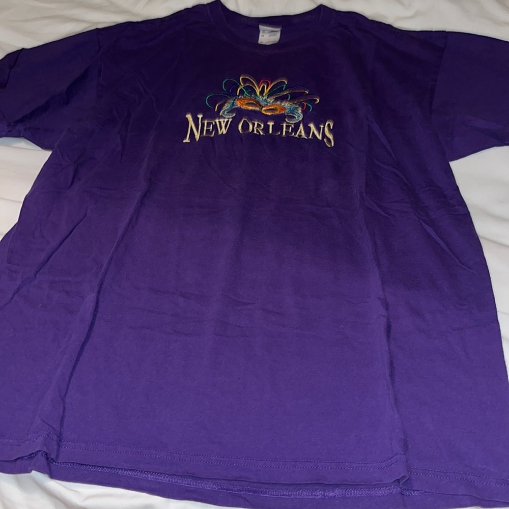 Purple graphic New Orleans tee shirt